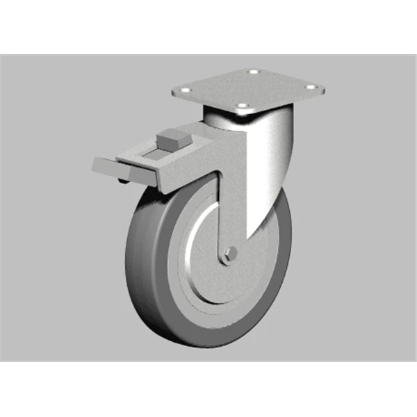 Roulette Polypro. Gris TPE Frein Ø125 100kg : PRODIF-SOMEC 024557 1 Roulette Polypro. Gris TPE Frein Ø125 100kg : PRODIF-SOMEC 024557