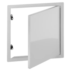 Trappe De Visite Avec Fermeture à Ressort - Tôle D'acier Galvanisé - Int. 300x300 - Blanc RAL 9016