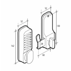 Verrou De Sûreté à Combinaison Avec Pêne à Crochet Baie Coulissante