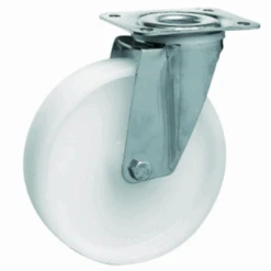Roue Polyamide Blanc Chape Inox Diamètre 200 Mm : PRODIF-SOMEC 022673