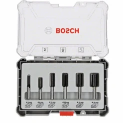 Fraise Droite à Rainurer Bosch Queue 6 Mm Diamètre 6 à 20 Mm Coffret 6