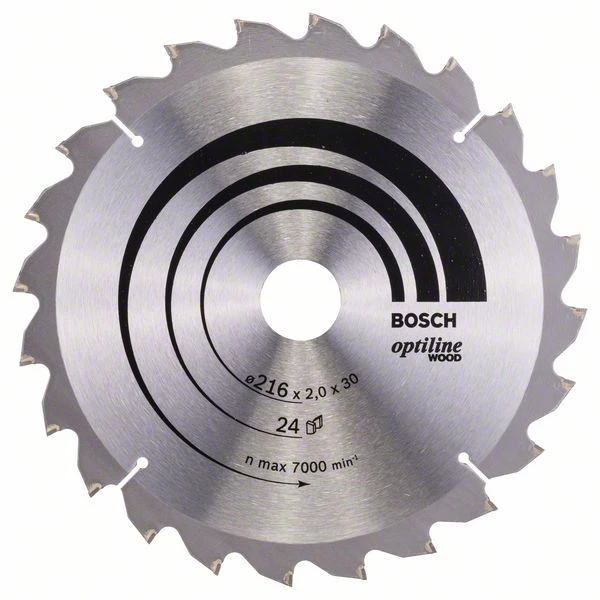 Lame Scie Circulaire Bosch Optiline Wood ⌀ 216 Mm Alésage 30 Mm 24 Dents 1 Lame Scie Circulaire Bosch Optiline Wood ⌀ 216 Mm Alésage 30 Mm 24 Dents