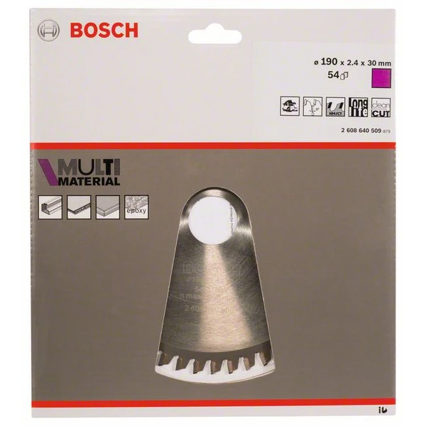 Lame Scie Circulaire Bosch Multi-matériaux 190 Mm Alésage 30 Mm 54 Dents 2 Lame Scie Circulaire Bosch Multi-matériaux 190 Mm Alésage 30 Mm 54 Dents – Image 2