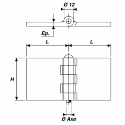 Charnière à Souder Acier 5 Nœuds Pour Porte En Métal - 12 X 60 X 60 Mm -Construire Un Magasin D'outils 5noeuds