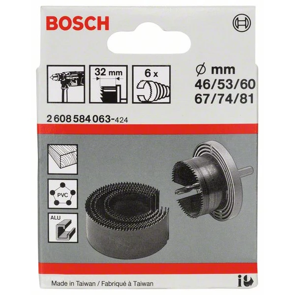 Set De 6 Scies Cloches Bosch Avec Foret De Centrage - 46 à 81 Mm 3 Set De 6 Scies Cloches Bosch Avec Foret De Centrage - 46 à 81 Mm – Image 3