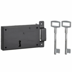 Serrure En Applique Thirard - Droit - Noire - 2 Clés - 140 X 80 Mm