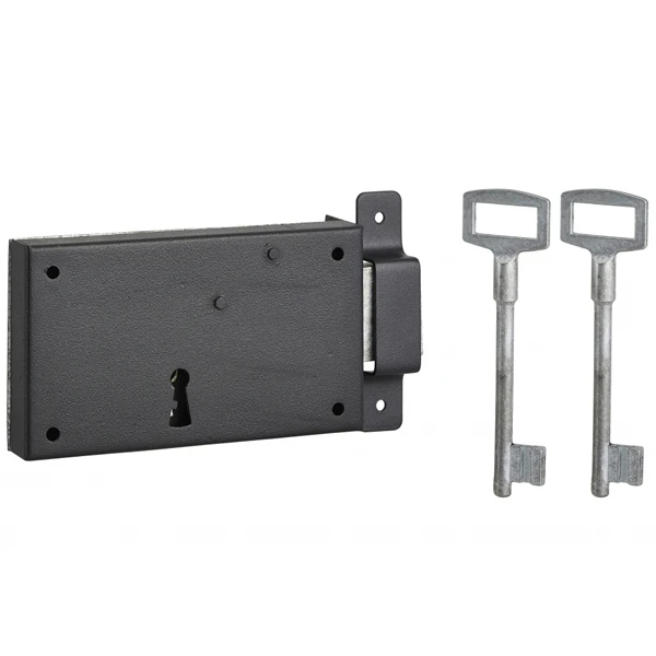 Serrure En Applique Thirard - Droit - Noire - 2 Clés - 140 X 80 Mm 1 Serrure En Applique Thirard - Droit - Noire - 2 Clés - 140 X 80 Mm