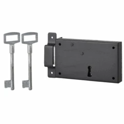 Serrure En Applique Thirard Gauche - Noire - 2 Clés - 140 X 80 Mm