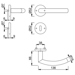 Ensemble Rosace Clé En L Alta Hoppe Inox Porte 38-42mm - Carré 7mm -Construire Un Magasin D'outils atla hoppe plan