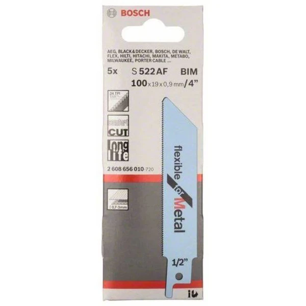 Lame De Scie Sabre Courte Bosch Pour Métal S 522 AF - Lot De 5 Lames 1 Lame De Scie Sabre Courte Bosch Pour Métal S 522 AF - Lot De 5 Lames