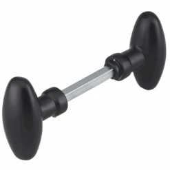 Poignée Bouton Double Thirard - Ovoïde Noir - Carré 7 Mm