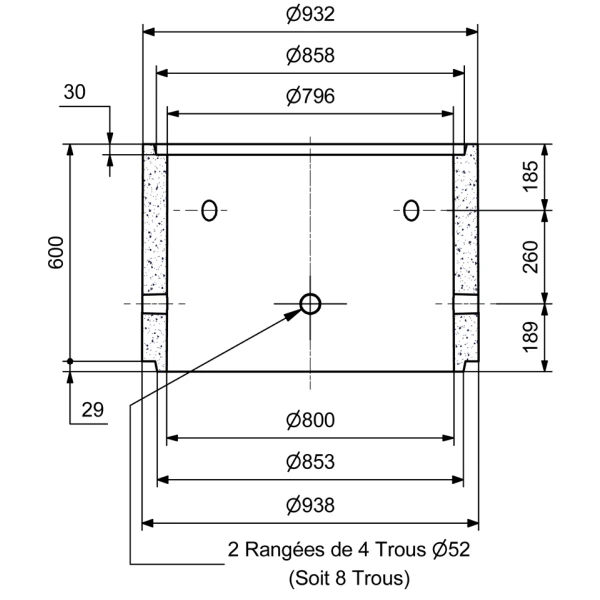 Buse De Puit Perforée à Emboîtement - 800 MM X 600 MM 2 Buse De Puit Perforée à Emboîtement - 800 MM X 600 MM – Image 2