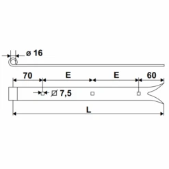 Penture Queue De Carpe Torbel 40 X 6 Mm Gond 16 Mm Longueur 800 Mm