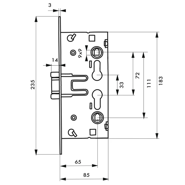 Serrure De Porte De Chaufferie Thirard Version Standard 2 Serrure De Porte De Chaufferie Thirard Version Standard – Image 2