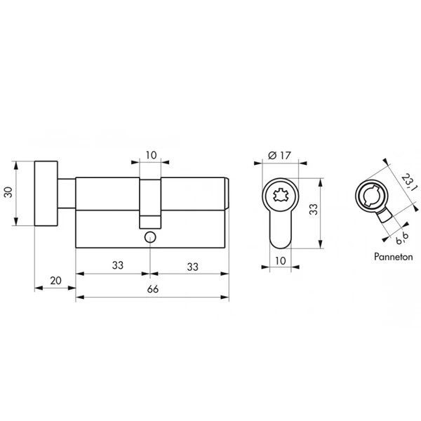 Cylindre Haute Sûreté à Bouton Thirard Cobra 2+ 33 X 33 Mm 2 Cylindre Haute Sûreté à Bouton Thirard Cobra 2+ 33 X 33 Mm – Image 2
