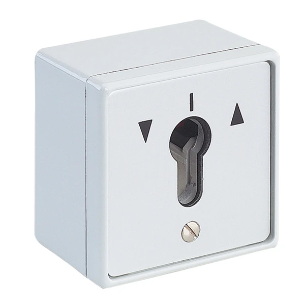 Contacteur à Clé Pour Cylindre Profilé En Applique - Laqué Gris 1 Contacteur à Clé Pour Cylindre Profilé En Applique - Laqué Gris