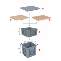 Couvercle Piéton De Regard D'eaux Pluviales à Clipser - 300 Mm X 300 Mm - PVC - Gris -Construire Un Magasin D'outils coretx 2