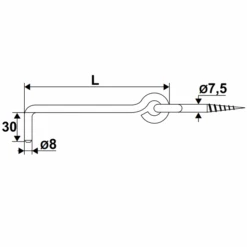 Crochet à Visser Avec Crémaillère Torbel Noir Longueur 500 Mm