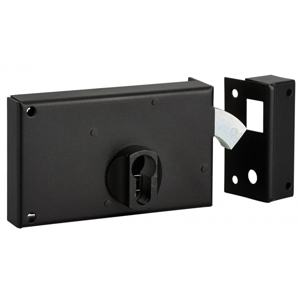 Serrure En Applique à Crochet Acier Thirard - Droit - Noire 1 Serrure En Applique à Crochet Acier Thirard - Droit - Noire