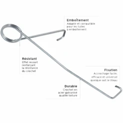 Crochet HARPON GM Symétrique - Fixation Pour Tuiles à Emboîtement - Boîte De 500 Pièces -Construire Un Magasin D'outils crochet 20harpon 20avec 20avantages