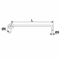 Crochet à Crémaillère Sur Platine Aluminium Blanc Torbel Longueur 500 Mm