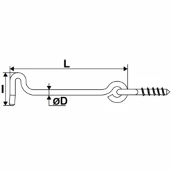 Crochet De Contrevent Avec Piton Torbel Acier Zingué Blanc 200 Mm