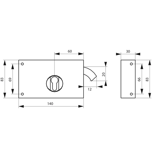 Serrure En Applique à Crochet Acier Thirard - Droit - Noire 2 Serrure En Applique à Crochet Acier Thirard - Droit - Noire – Image 2