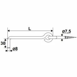 Crochet à Visser Avec Crémaillère Torbel Pour Volet Battant 8 X 500 Mm -Construire Un Magasin D'outils crochet2 4
