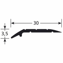 Arrêt Lino Alu Incolore Largeur 30 Mm Longueur 2.70 M - Pré-percé