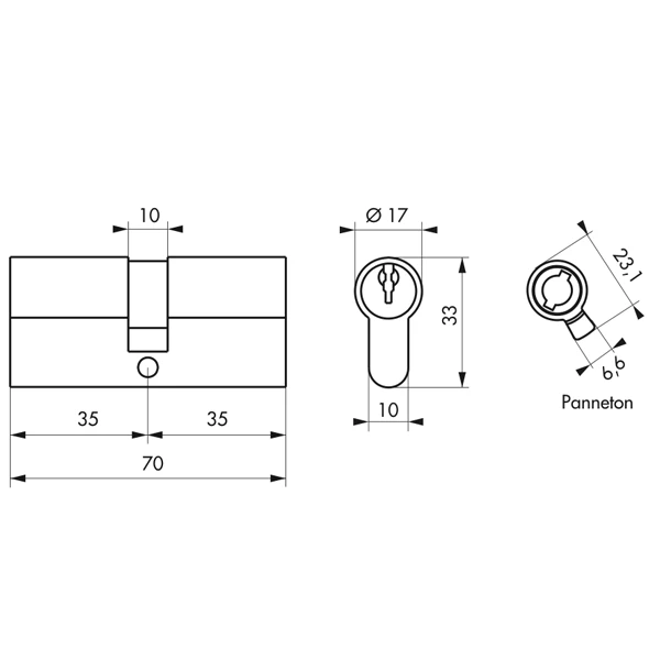 Cylindre De Sûreté Thirard à Fonction Urgence - 35 X 35 Mm 2 Cylindre De Sûreté Thirard à Fonction Urgence - 35 X 35 Mm – Image 2
