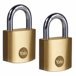 Cadenas Standard Laiton 30 Mm - Yale - Anse Acier Cémenté - Lot De 2 Cadenas S'entrouvrant - 4 Clés