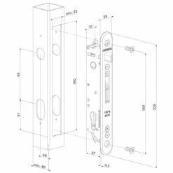 Serrure De Portail à Encastrer Avec Axe De 20 Mm 7 Serrure De Portail à Encastrer Avec Axe De 20 Mm -Construire Un Magasin D'outils dimension serrure