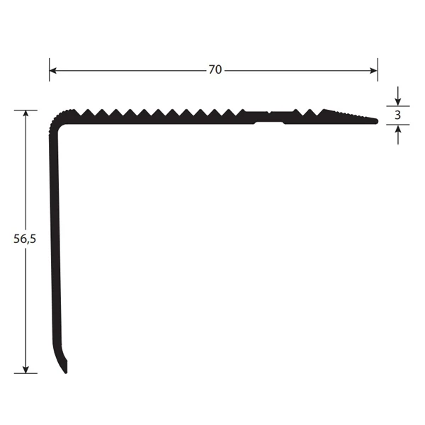 Nez De Marches Méga Strié Romus 56,5 X 70 Mm Alu Incolore 3 Mètres 2 Nez De Marches Méga Strié Romus 56,5 X 70 Mm Alu Incolore 3 Mètres – Image 2