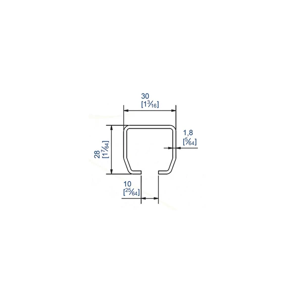 Rail Type Hercule Acier Galvanisé Porte Coulissante Droite 28/30 2m 2 Rail Type Hercule Acier Galvanisé Porte Coulissante Droite 28/30 2m – Image 2