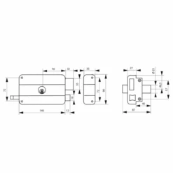 Serrure Applique Double Cylindre Tirage Droite 140mm Axe 70mm 3 Clés 6 Serrure Applique Double Cylindre Tirage Droite 140mm Axe 70mm 3 Clés -Construire Un Magasin D'outils dimensions serrure droite
