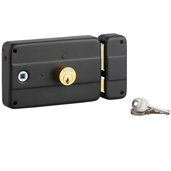 Serrure En Applique Thirard - Droite - Noire - 3 Clés - Axe 120 Mm 1 Serrure En Applique Thirard - Droite - Noire - 3 Clés - Axe 120 Mm