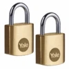 Cadenas S'entrouvrant Laiton 20 Mm - Yale - Anse Acier - 3 Clés - Lot De 2