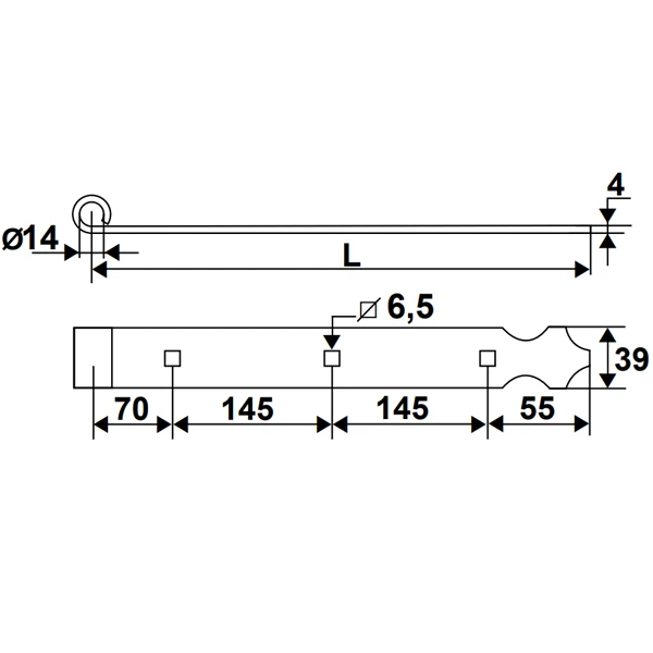 Penture Feston Percée Torbel Blanc 39 X 4 Mm Gond 14 Mm Longueur 560 Mm 3 Penture Feston Percée Torbel Blanc 39 X 4 Mm Gond 14 Mm Longueur 560 Mm – Image 3