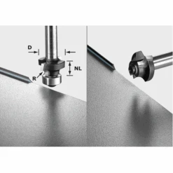 Fraise Moulurer Festool S8 HW R2 D20-KL OFK Queue Ø 8 Mm Rayon 2 Mm