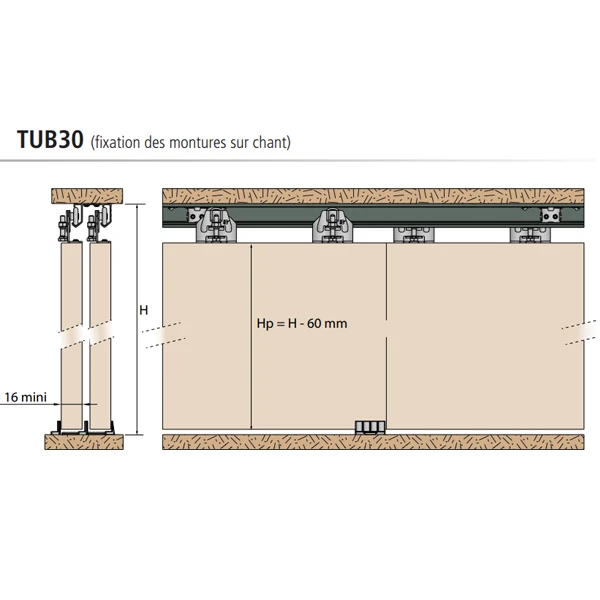 Garniture De Porte Coulissante De Placard Mantion Tubel TUB30-1 2 Garniture De Porte Coulissante De Placard Mantion Tubel TUB30-1 – Image 2