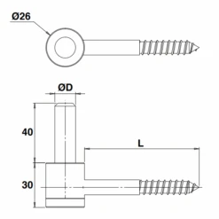 Gond à Vis Bois Torbel Inox 316L Et Laiton Diamètre 16 Mm Longueur 80 Mm 5 Gond à Vis Bois Torbel Inox 316L Et Laiton Diamètre 16 Mm Longueur 80 Mm -Construire Un Magasin D'outils gondinox 1