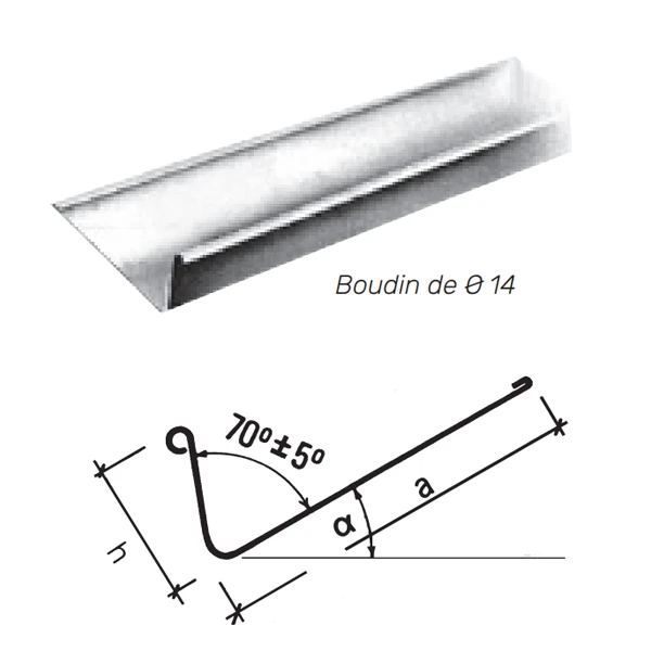 Gouttière Nantaise En Zinc Naturel VMZINC - 333 MM - ép. 0,65 MM - H. 80 MM - 4 M 1 Gouttière Nantaise En Zinc Naturel VMZINC - 333 MM - ép. 0,65 MM - H. 80 MM - 4 M