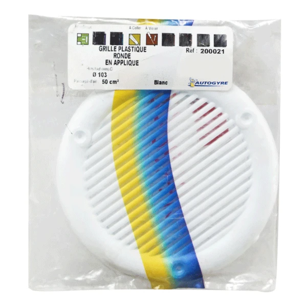 Grille De Ventilation Ronde Intérieure / Extérieure - Ø 103 Mm - Blanc 1 Grille De Ventilation Ronde Intérieure / Extérieure - Ø 103 Mm - Blanc