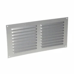 Grille De Ventilation Nicoll à Persiennes Avec Moustiquaire - Extérieur - 300 X 200 Mm - Aluminium Gris