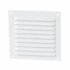 Grille De Ventilation Nicoll à Persiennes Avec Moustiquaire - Extérieur - 200 X 200 Mm - Aluminium Blanc
