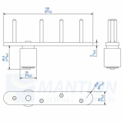 Guide Bas Sur Platine En Inox A2 Mantion 1101FXA2 Pour Profil U 1110 De Système Pliant Opentec FW75 -Construire Un Magasin D'outils guide
