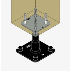 Pied De Poteau Réglable Noir - Hauteur 100 à 150 Mm - Platine 100x100mm Et 130x130mm -Construire Un Magasin D'outils hd apb100 150pb png