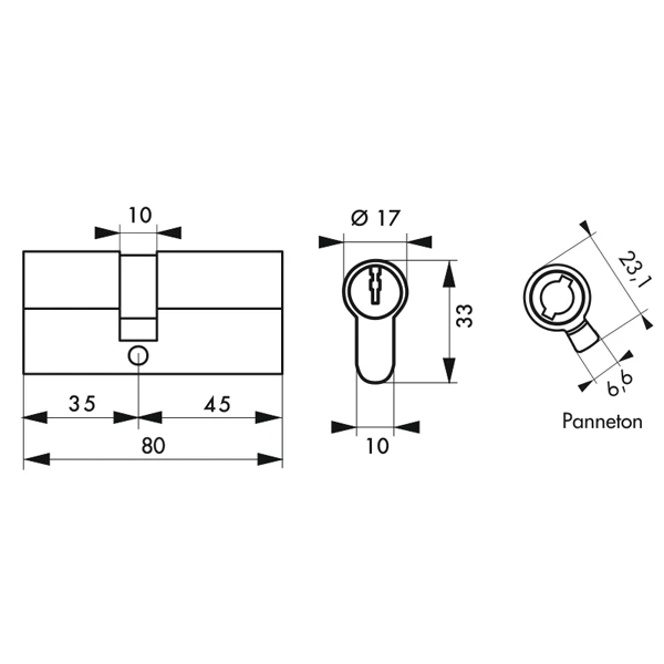 Cylindre Haute Sûreté Thirard HG5+ - 5 Clés - 35 X 45 Mm 2 Cylindre Haute Sûreté Thirard HG5+ - 5 Clés - 35 X 45 Mm – Image 2