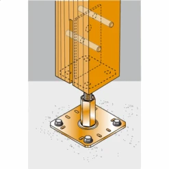 Pied De Poteau En âme Avec Platine Simpson Strong-Tie PPSR320