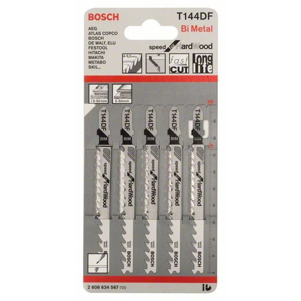 Bosch Lame De Scie Sauteuse Pour Bois Dur T 144 DF Jeu De 5 Lames : 2608634567 3 Bosch Lame De Scie Sauteuse Pour Bois Dur T 144 DF Jeu De 5 Lames : 2608634567 â Image 3